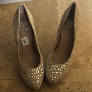 Vince camuto suede studded pumps
